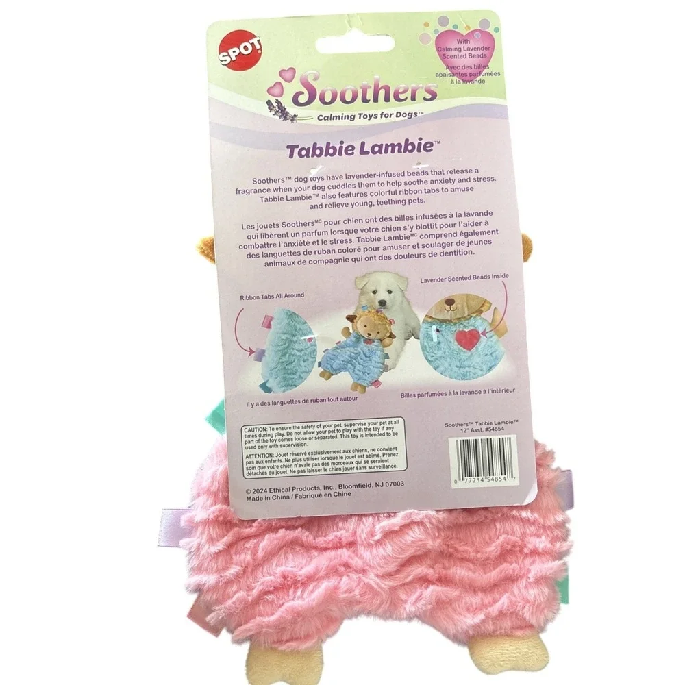Soothers- Tabbie Lambie Dog Toy-Separation Anxiety Toys for Dogs, Stuffing Fr...